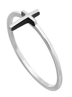Women's PRIMROSE Sterling Silver Cross Band Ring, Size: 7